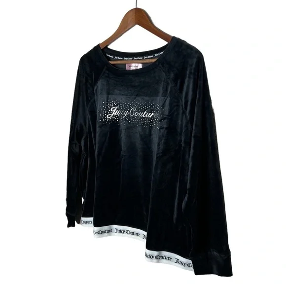 Juicy Couture Velour Black Pajama Loungewear Sleepwear - Picture 3 of 12